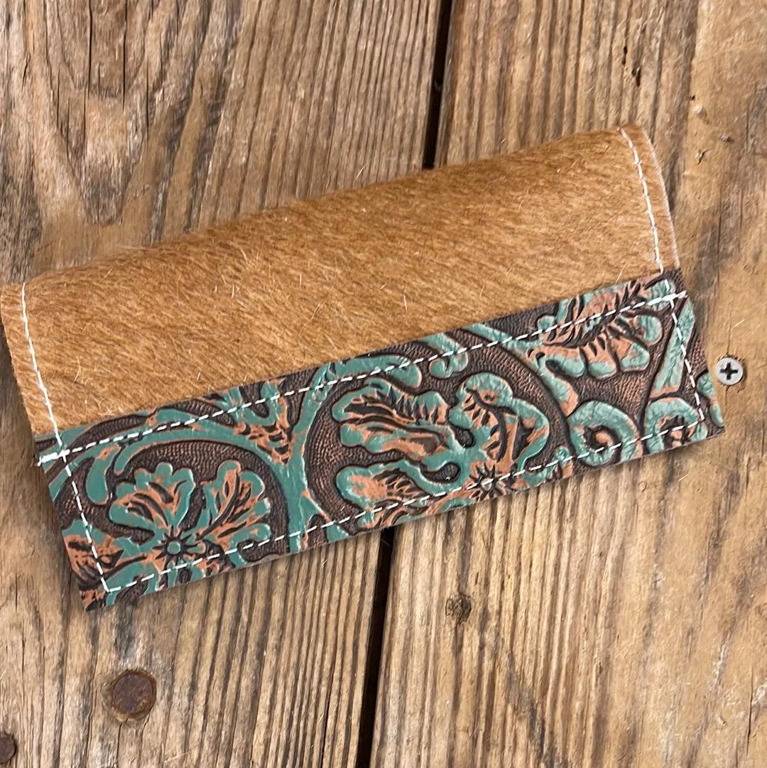 077 Checkbook Cover - Longhorn w/ Evergreen Tool