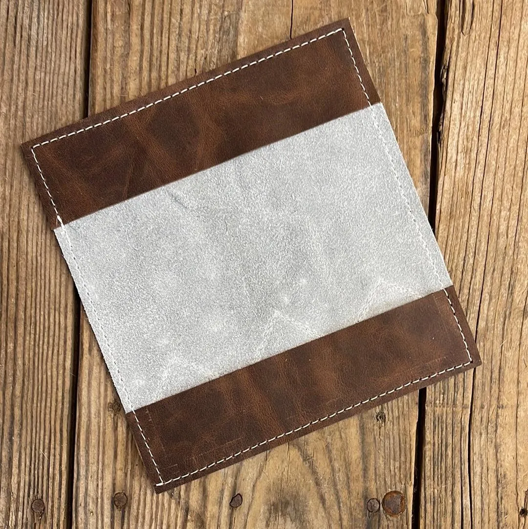 082 Checkbook Cover - Longhorn w/ Copper Penny Aztec
