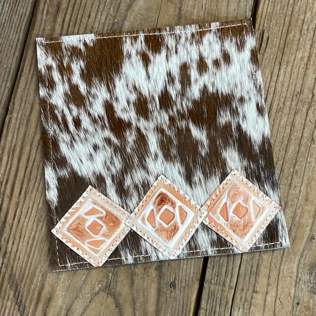 082 Checkbook Cover - Longhorn w/ Copper Penny Aztec