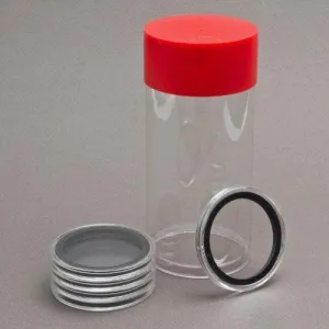 1 Airtite Coin Holder Storage Container & 5 Black Ring 32Mm Air-Tite Coin Holder Capsules For 1Oz Gold Pandas