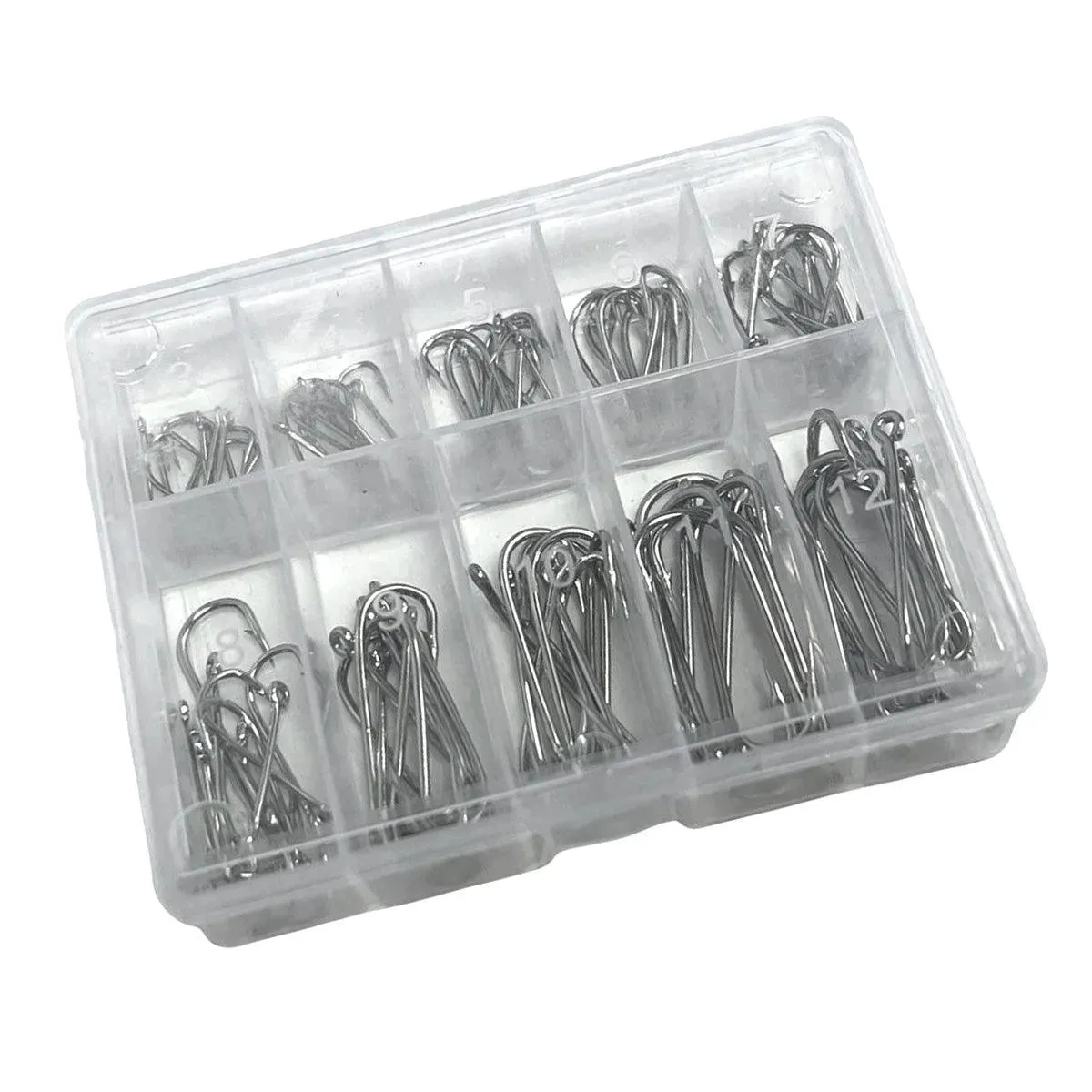 100pc Assorted Fishing Hooks with Storage Case
