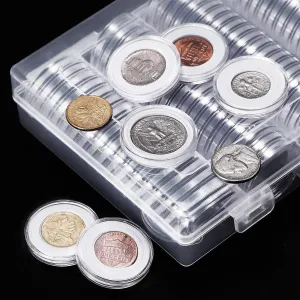 100Pcs/Lot 20/25/27/30mm Clear Plastic Coin Holder Universal Commemorative Coin Shell Collector