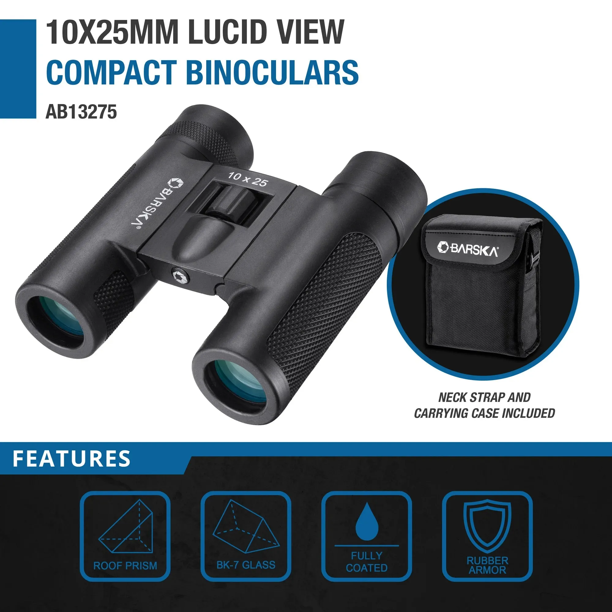10x25mm Lucid View Compact Binoculars, 2nd Gen | AB13275