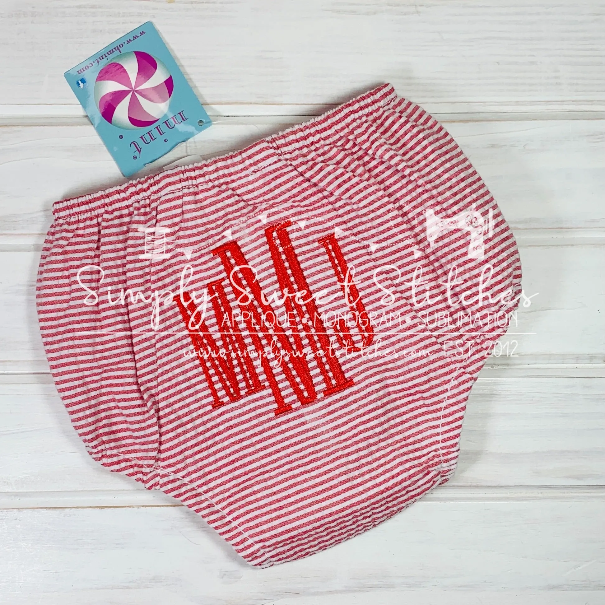 1209 - BOYS MONOGRAMMED - DIAPER COVER
