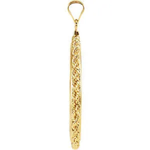 14k Yellow Gold 32.7x2.7mm Screw Top Rope Coin Frame Pendant for 1 Ounce American Eagle or South African Rand (Krugerrand) Coin