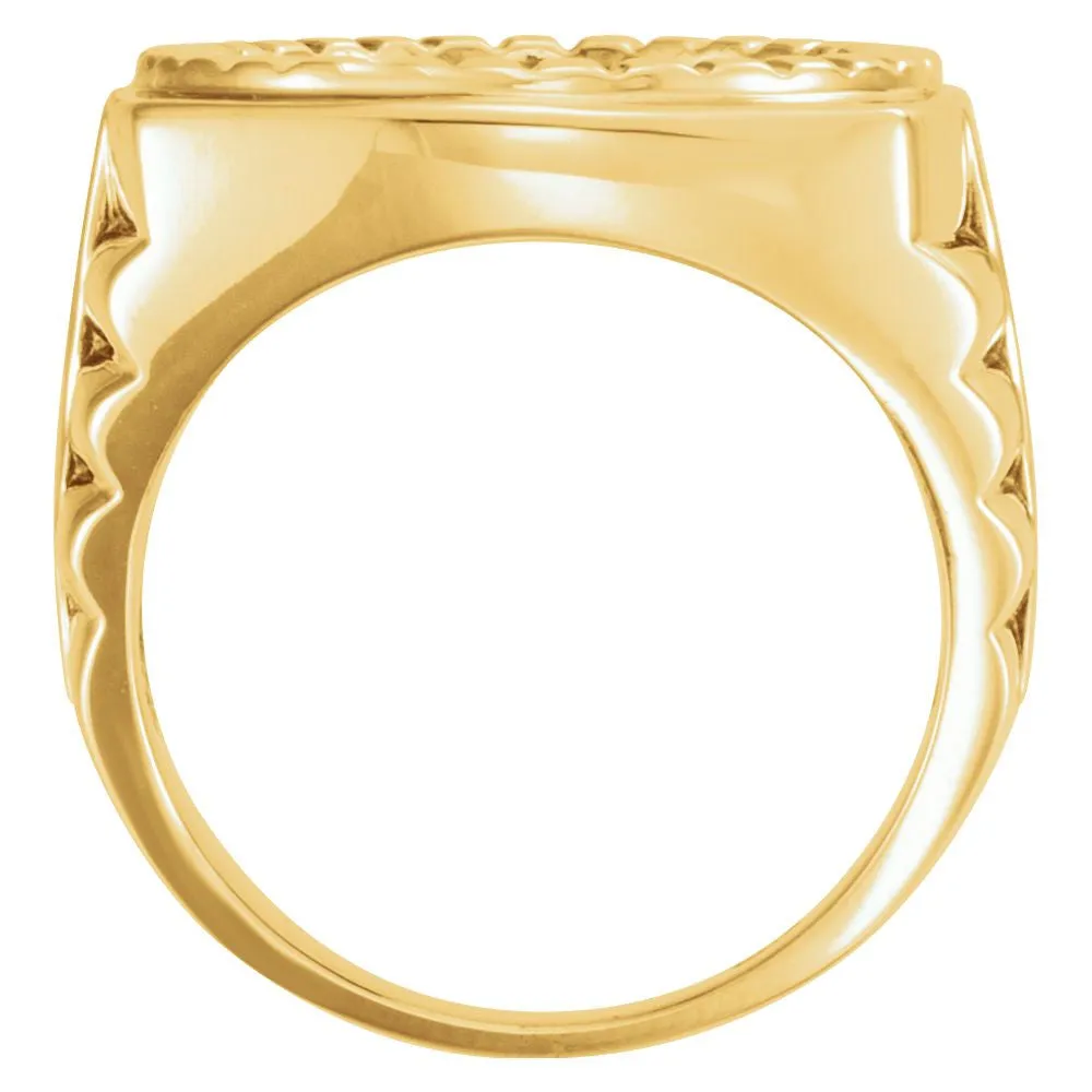 14k Yellow Gold Men's Coin Ring, Size 6
