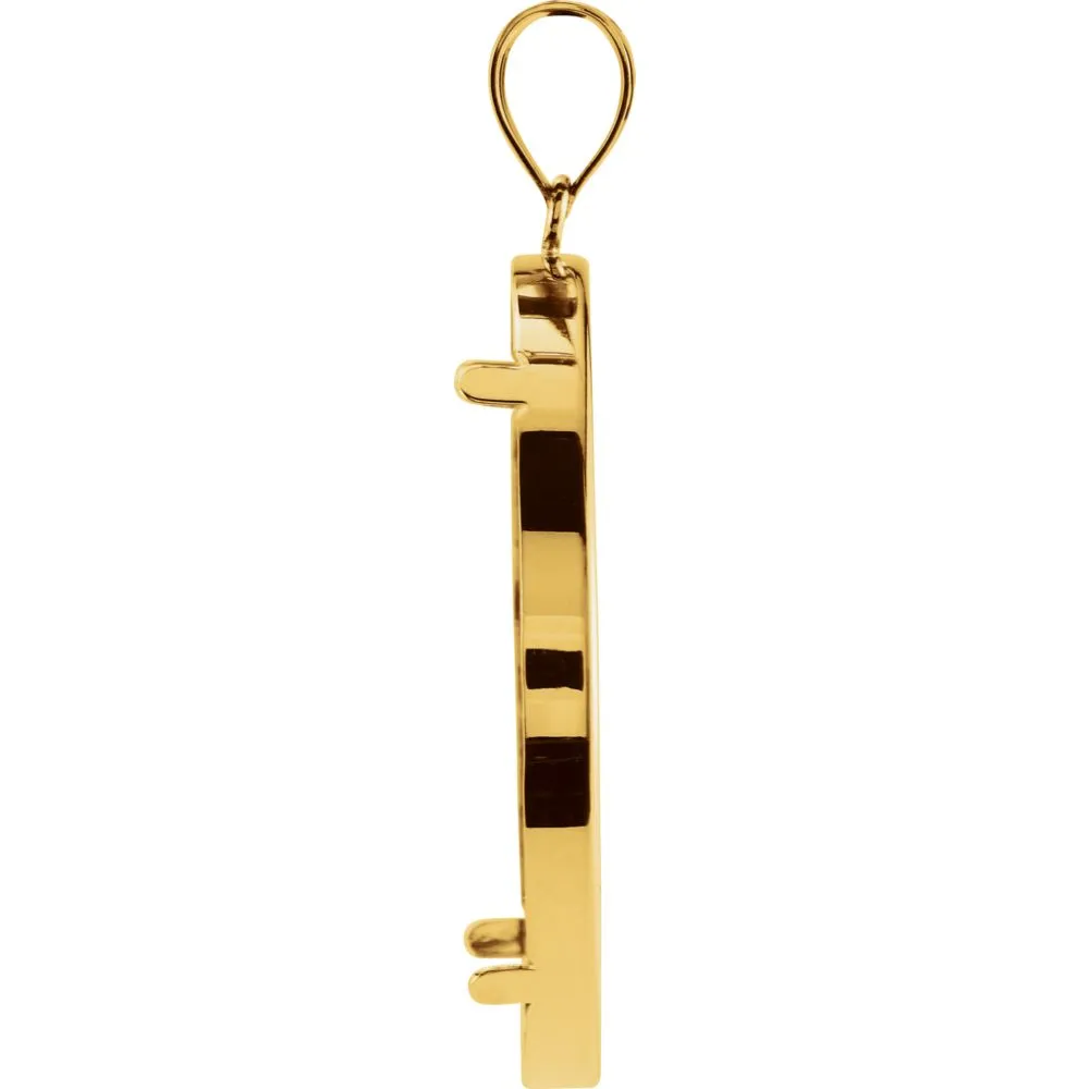 14k Yellow Gold Tab Back Frame Pendant for U.S. $20.00 or Mexican 1 Ounce Coin