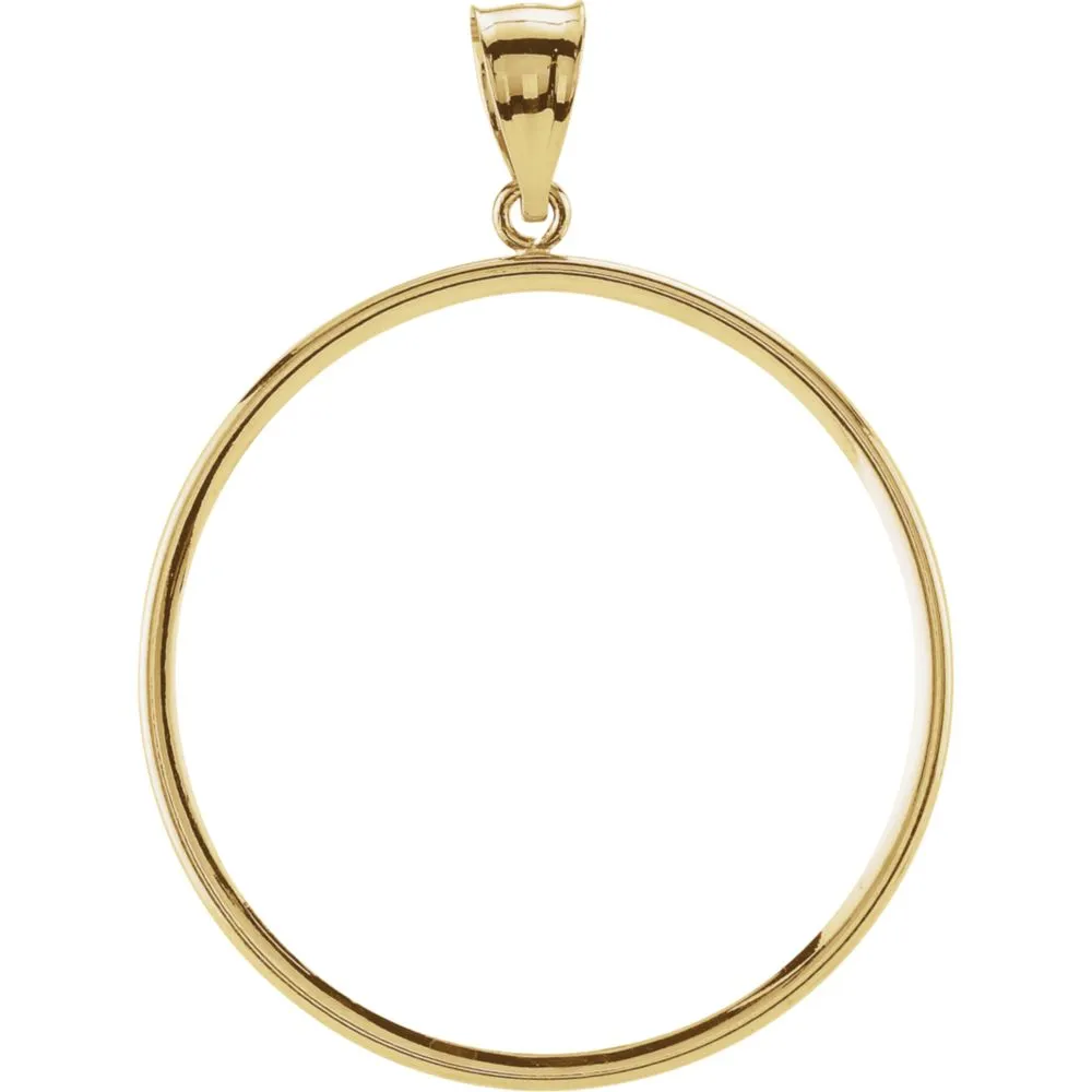 14k Yellow Gold Tab Back Frame Pendant for U.S. $20.00 or Mexican 1 Ounce Coin