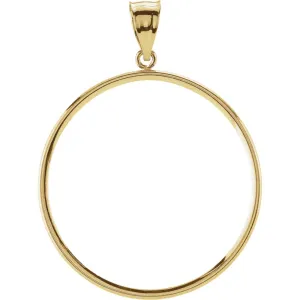 14k Yellow Gold Tab Back Frame Pendant for U.S. $20.00 or Mexican 1 Ounce Coin