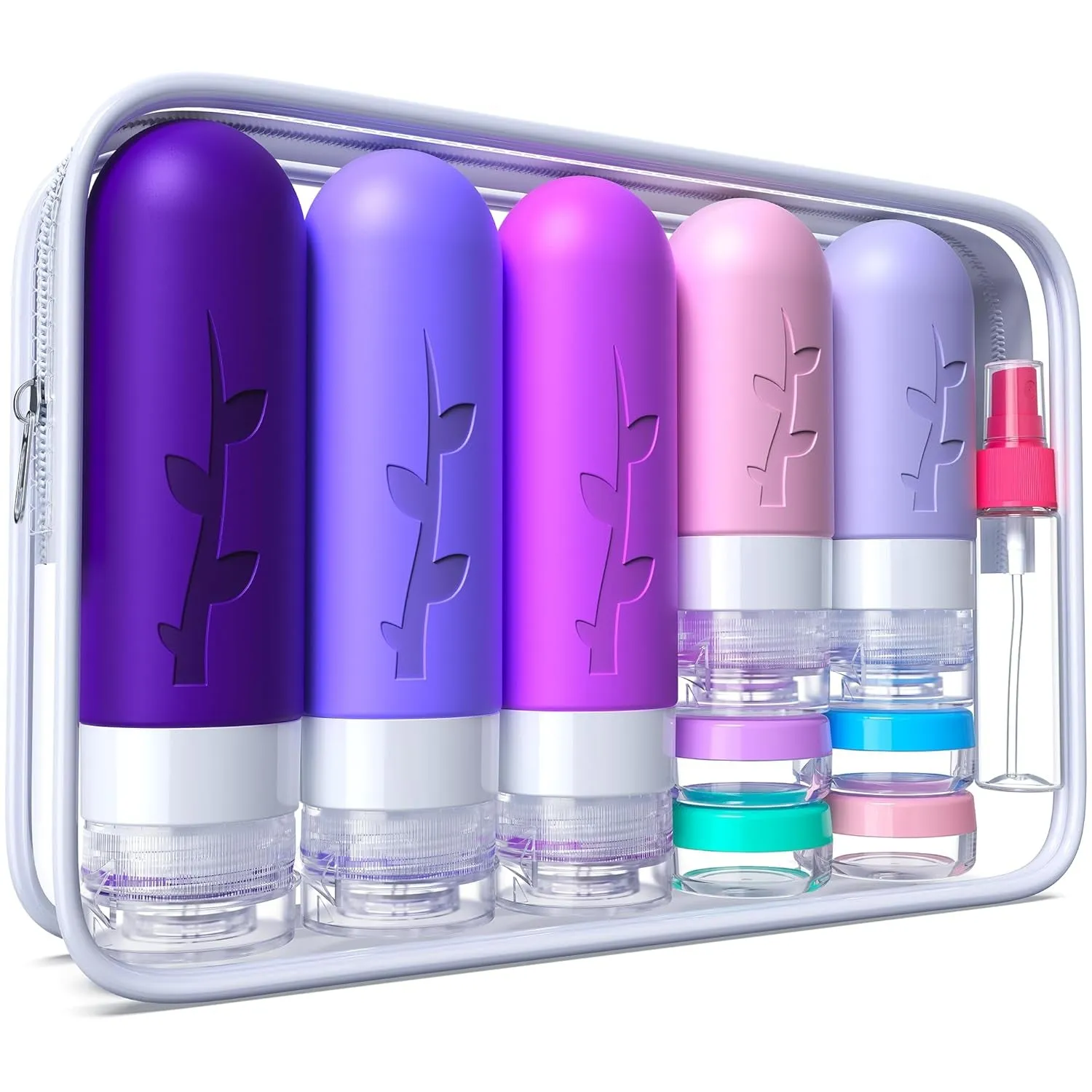 19 Pack Travel Bottles for Toiletries, Silicone TSA Approved Travel Size Containers for Toiletries Leak Proof Refillable Travel Essentials for Shampoo Conditioner Lotion Toiletry Bottles