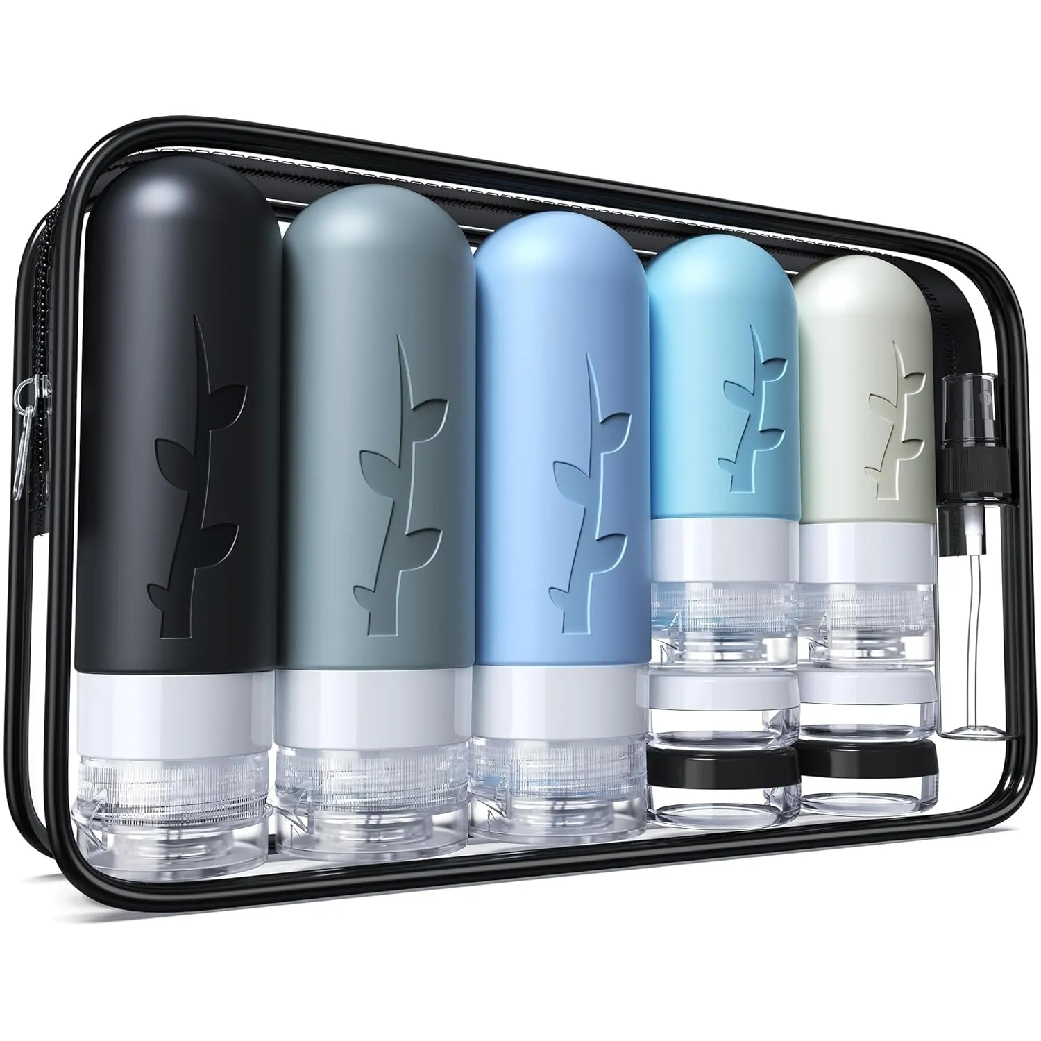 19 Pack Travel Bottles for Toiletries, Silicone TSA Approved Travel Size Containers for Toiletries Leak Proof Refillable Travel Essentials for Shampoo Conditioner Lotion Toiletry Bottles