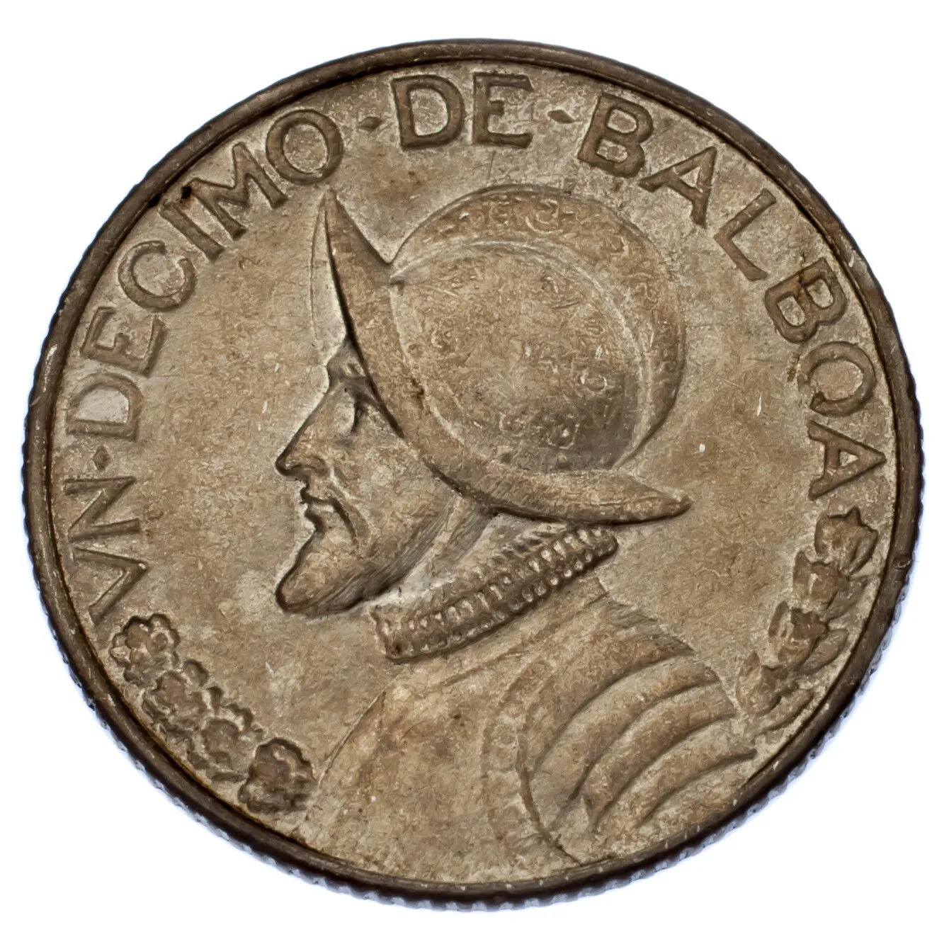 1930 Panama 1/10 Balboa Silver coin in AU Condition KM #10.1