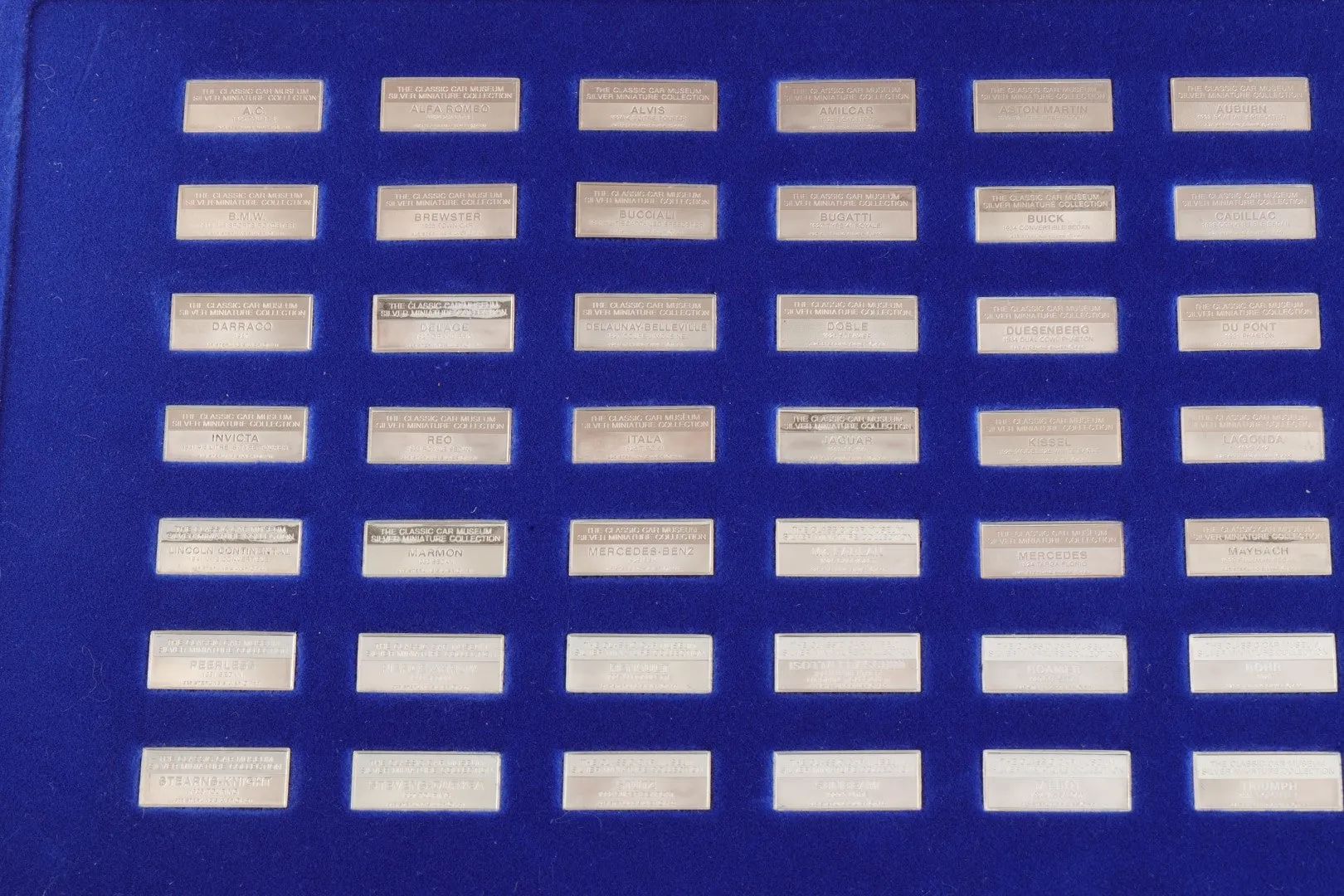 1980 Franklin Mint 925 Silver Mini Classic Car Collection (166.40g.)