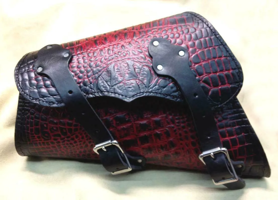 1982-2022 Sportster Saddle Bag Ant Red Alligator Chopper Harley Fits all Models