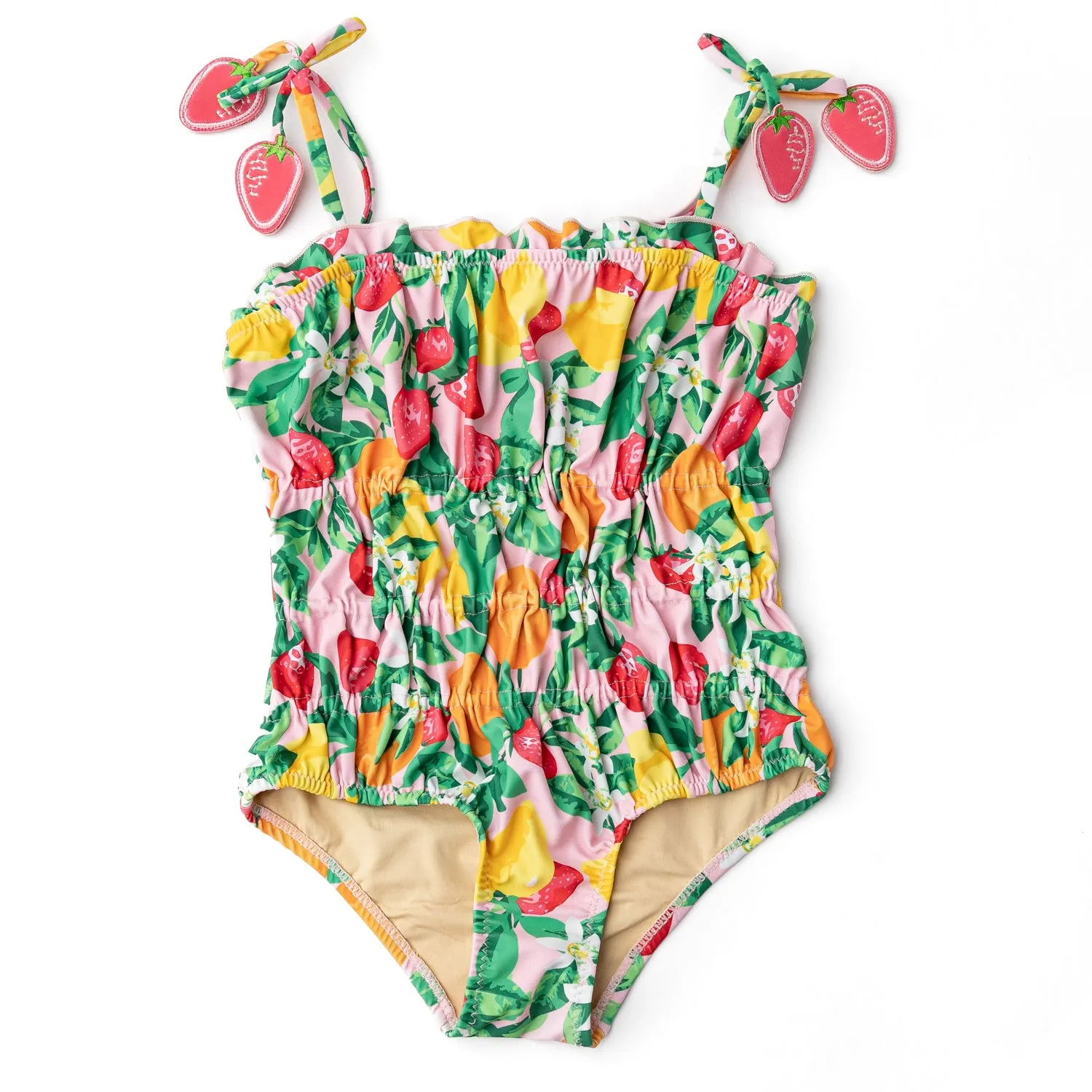1pc Smocked Swimsuit - Fruit Punch
