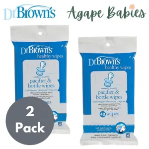 [2-Pack] Dr Brown's Pacifier & Bottle Wipes