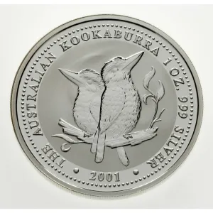 2001 Australia $1 Silver 1oz Kookaburra (BU Condition) KM# 479