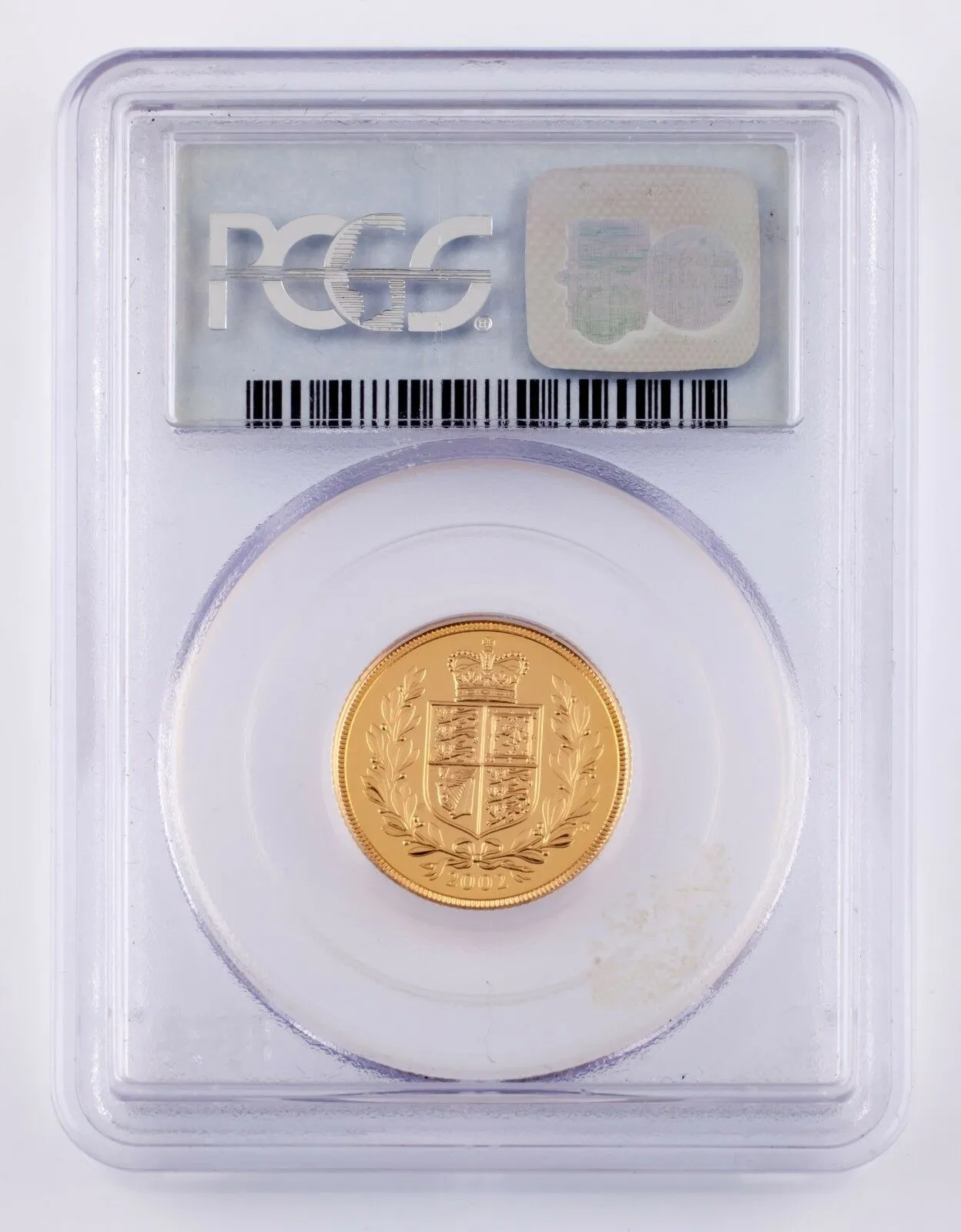 2002 England Shield Gold Sovereign Graded by PCGS as MS-64 (53rd Coin Struck)