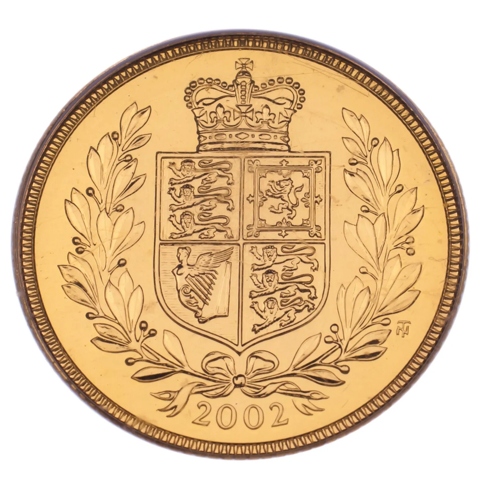 2002 England Shield Gold Sovereign Graded by PCGS as MS-64 (53rd Coin Struck)