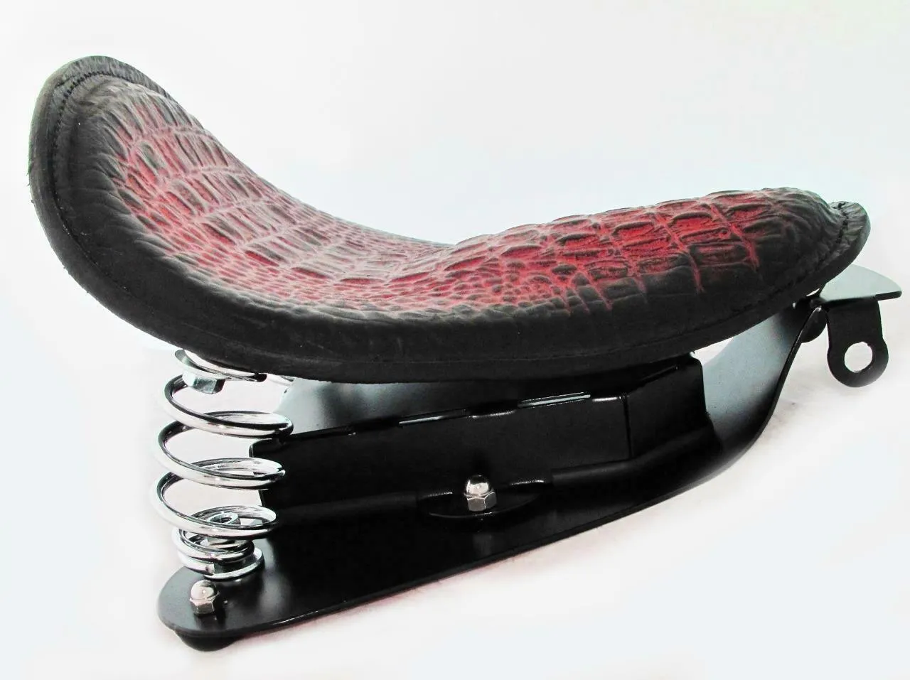 2007-2009 Harley Sportster Seat Conversion Kit P-Pad Antique Red Alligator ccs