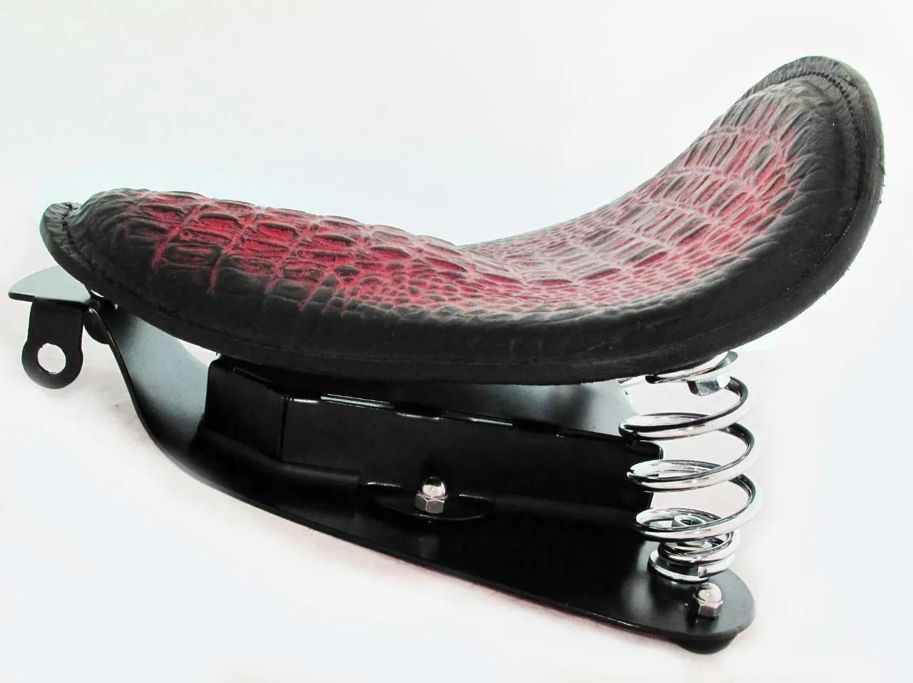 2007-2009 Harley Sportster Seat Conversion Kit P-Pad Antique Red Alligator ccs