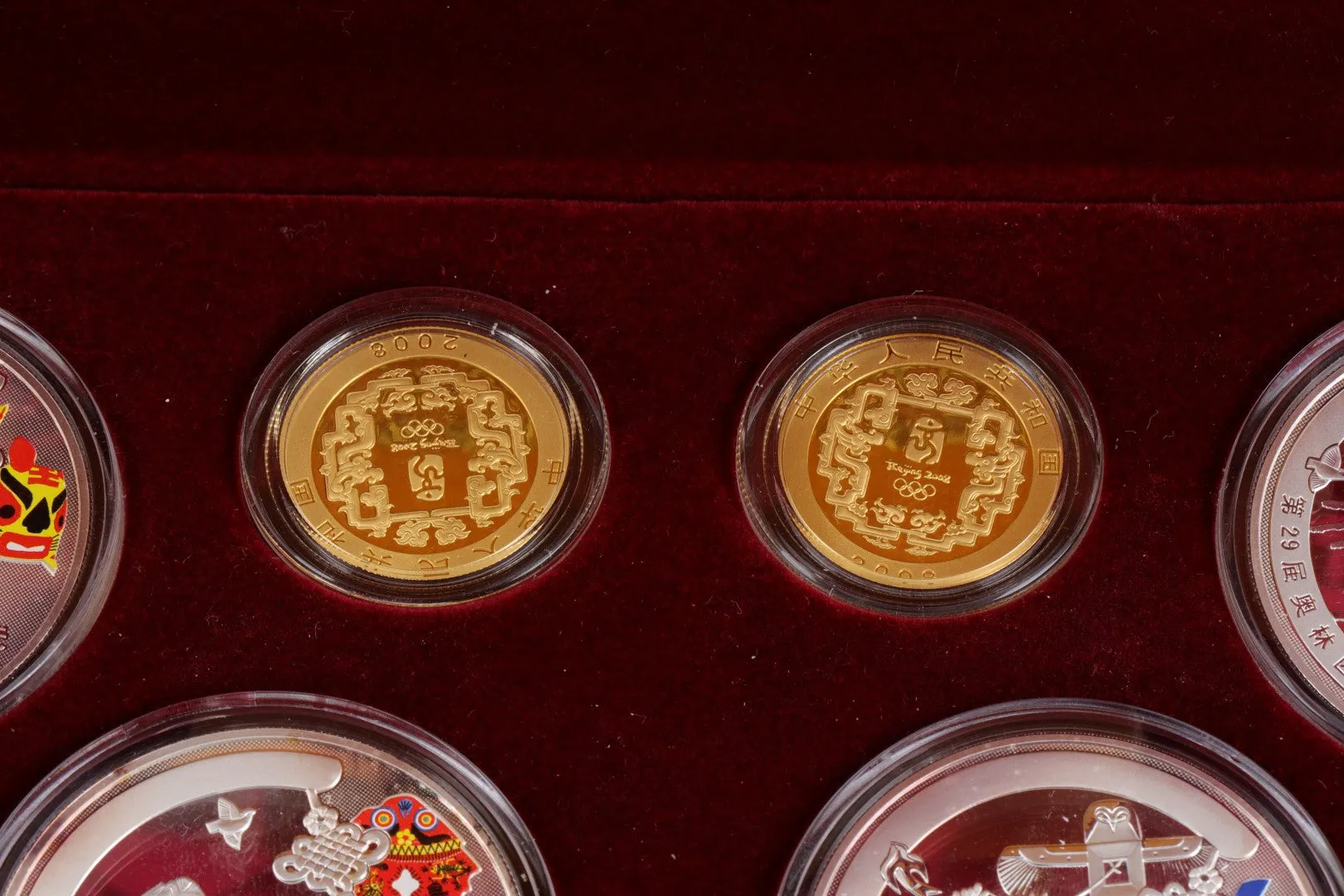 2008 Beijing Olympics 999 Silver and 24k Yellow Gold Coin Set (1000.00g.)