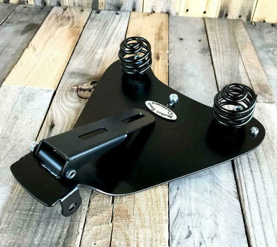 2010-2022 Harley Sportster Spring Seat 12x13" Black Oak Leaf Mounting Kit bc