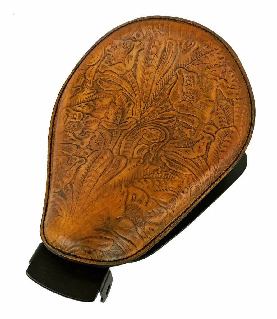 2010-2022 Sportster Harley Spring Solo Seat Mount Kit Ant Tan Tooled Leather bcs