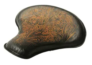 2017-2025 Triumph Bobber 15x14" Ant Brown Tooled Leather Solo Tractor Seat