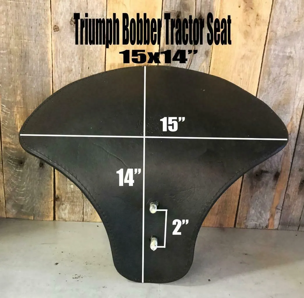 2017-2025 Triumph Bobber 15x14" Ant Brown Tooled Leather Solo Tractor Seat