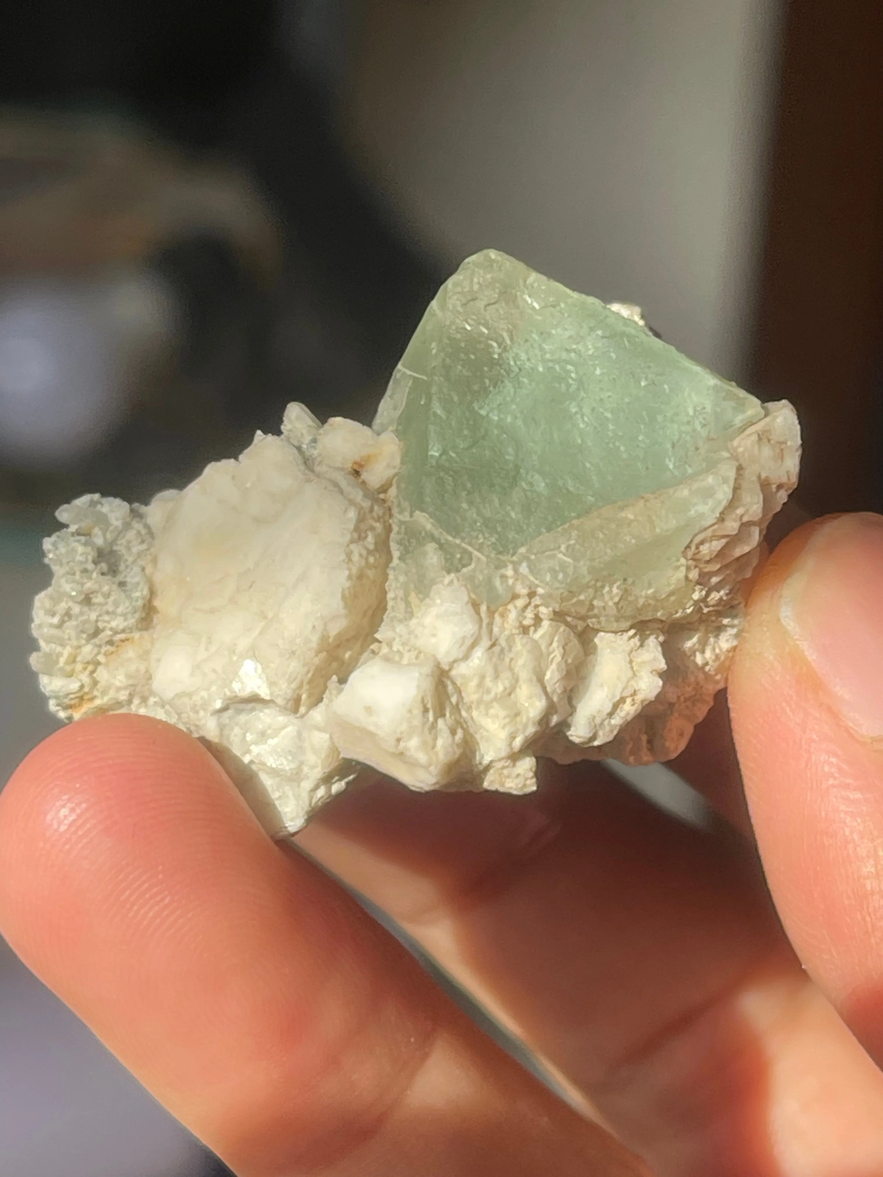 25 Gram Fluorite Crystal on Feldspar from Skardu