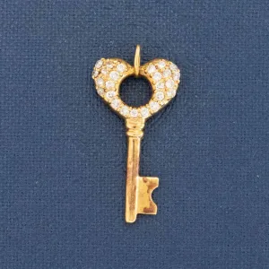 .25ctw Vintage Diamond Cluster Heart Key Charm