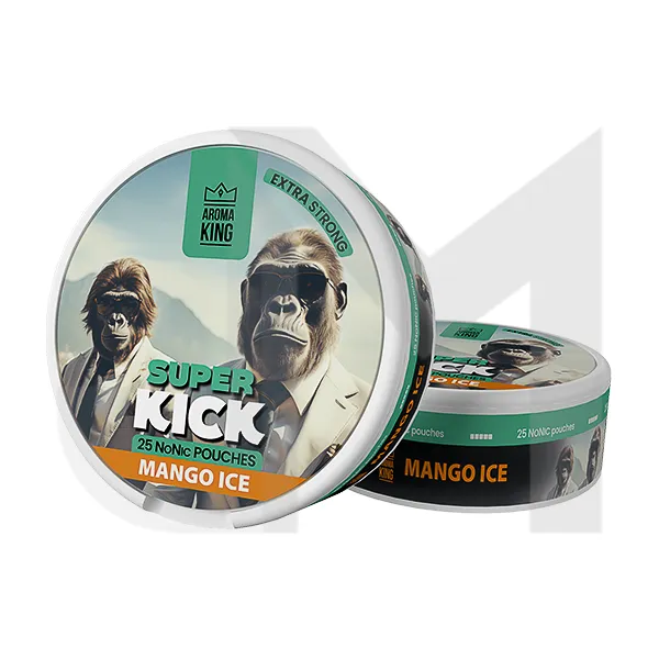 25mg Aroma King Super Kick NoNic Pouches - 25 Pouches