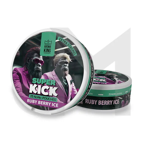25mg Aroma King Super Kick NoNic Pouches - 25 Pouches