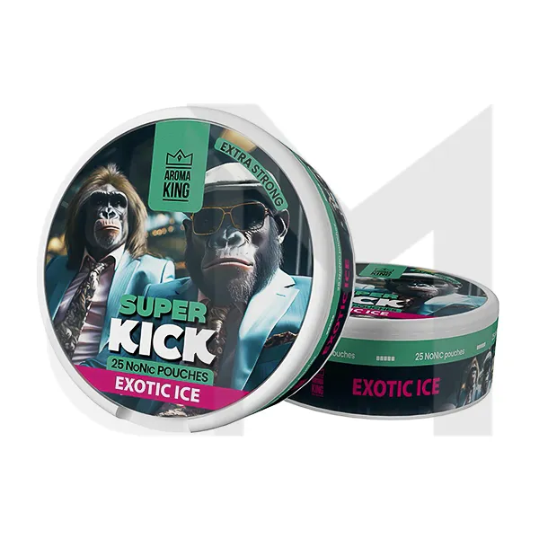 25mg Aroma King Super Kick NoNic Pouches - 25 Pouches