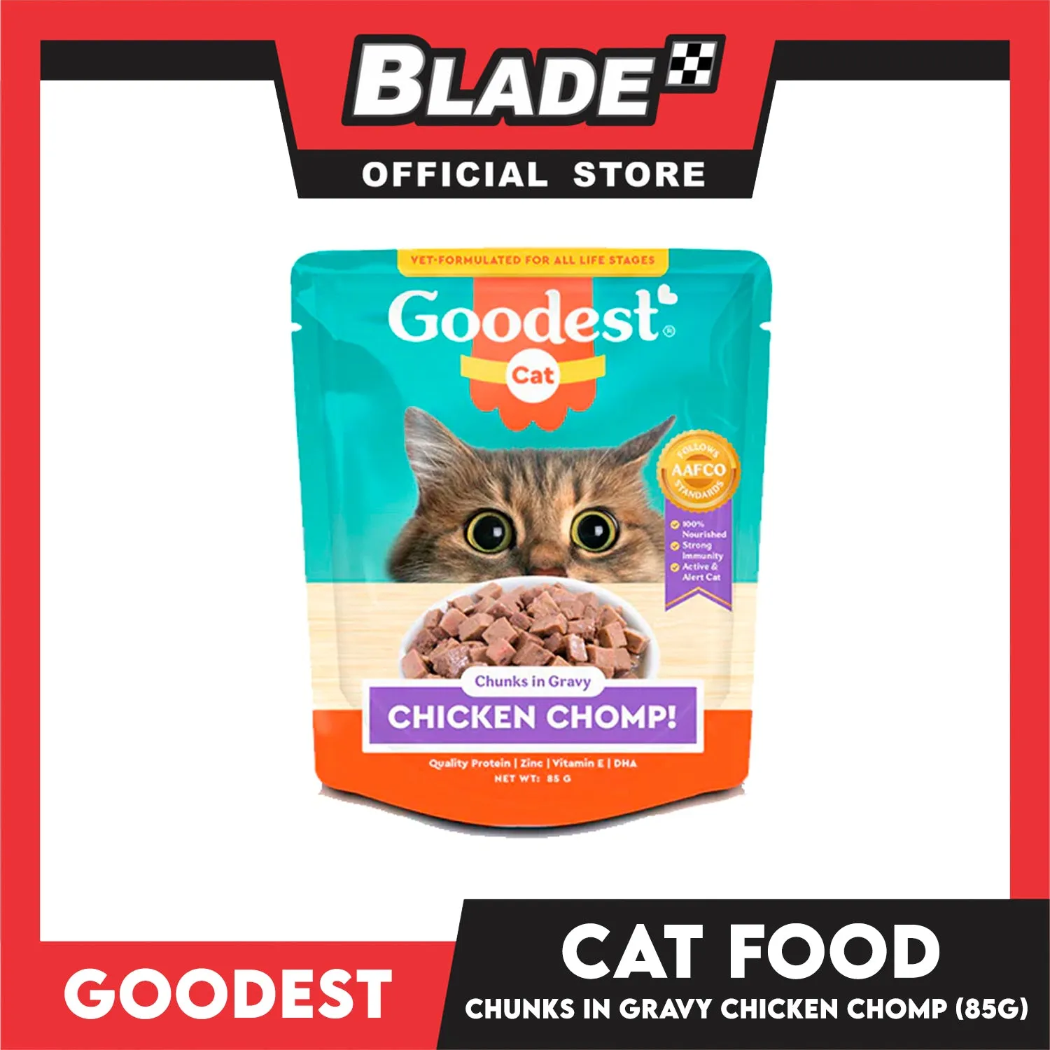 2pcs Goodest Cat Chicken Chomp Chunks In Gravy 85g Wet Cat Food