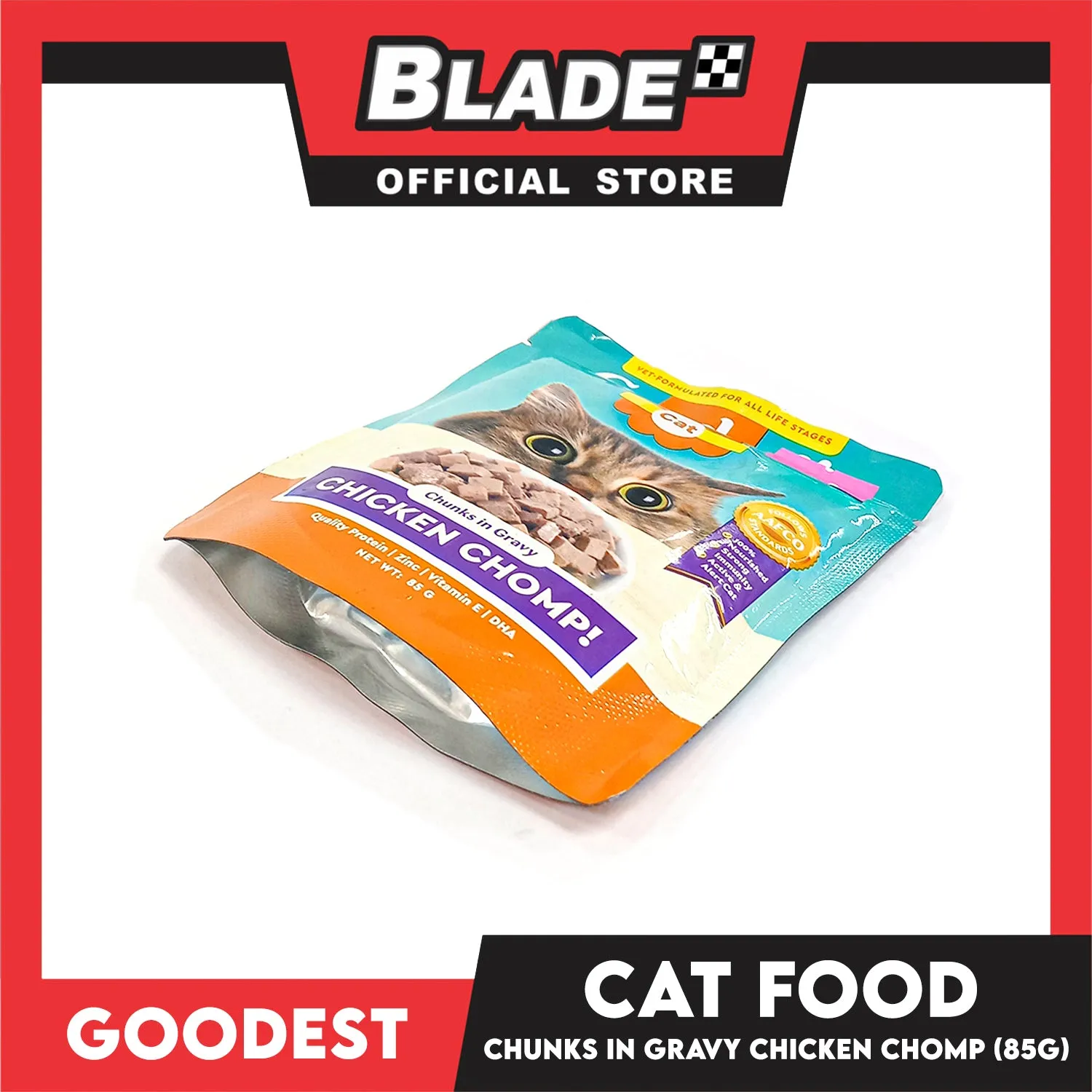 2pcs Goodest Cat Chicken Chomp Chunks In Gravy 85g Wet Cat Food