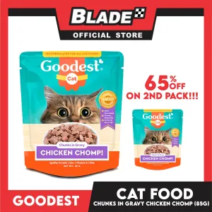 2pcs Goodest Cat Chicken Chomp Chunks In Gravy 85g Wet Cat Food