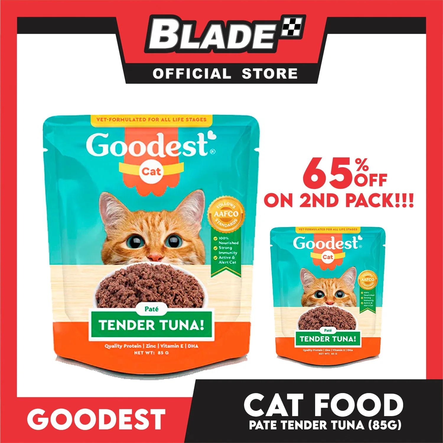 2pcs Goodest Cat Tender Tuna Pate 85g Wet Cat Food