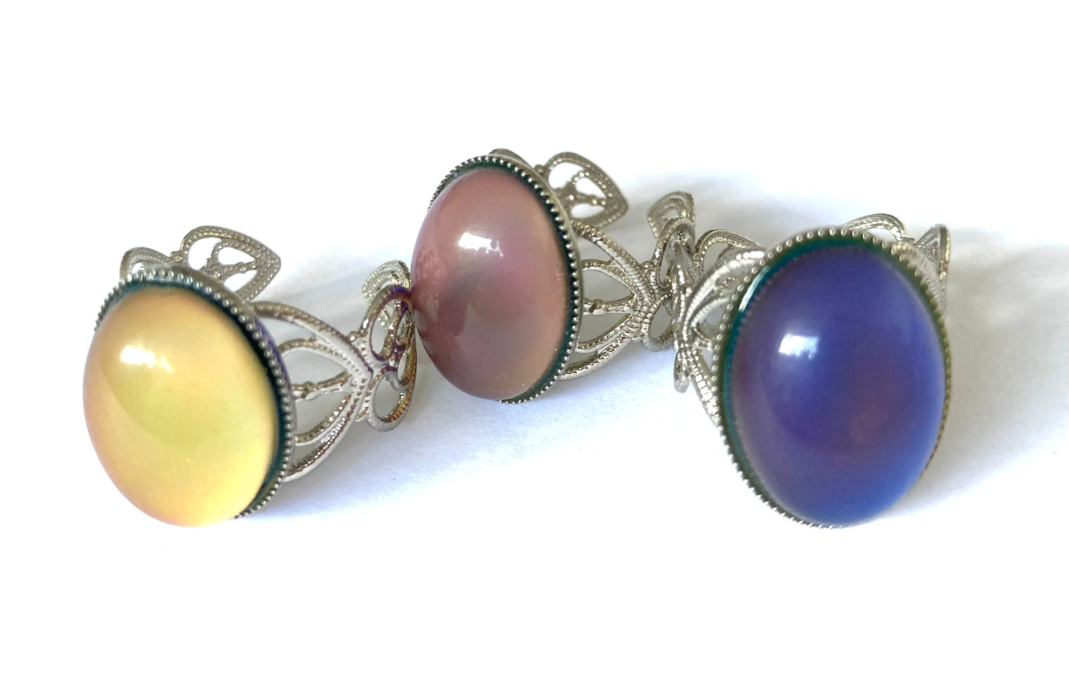3 X Oval Brass Mood Ring Seconds Outlet