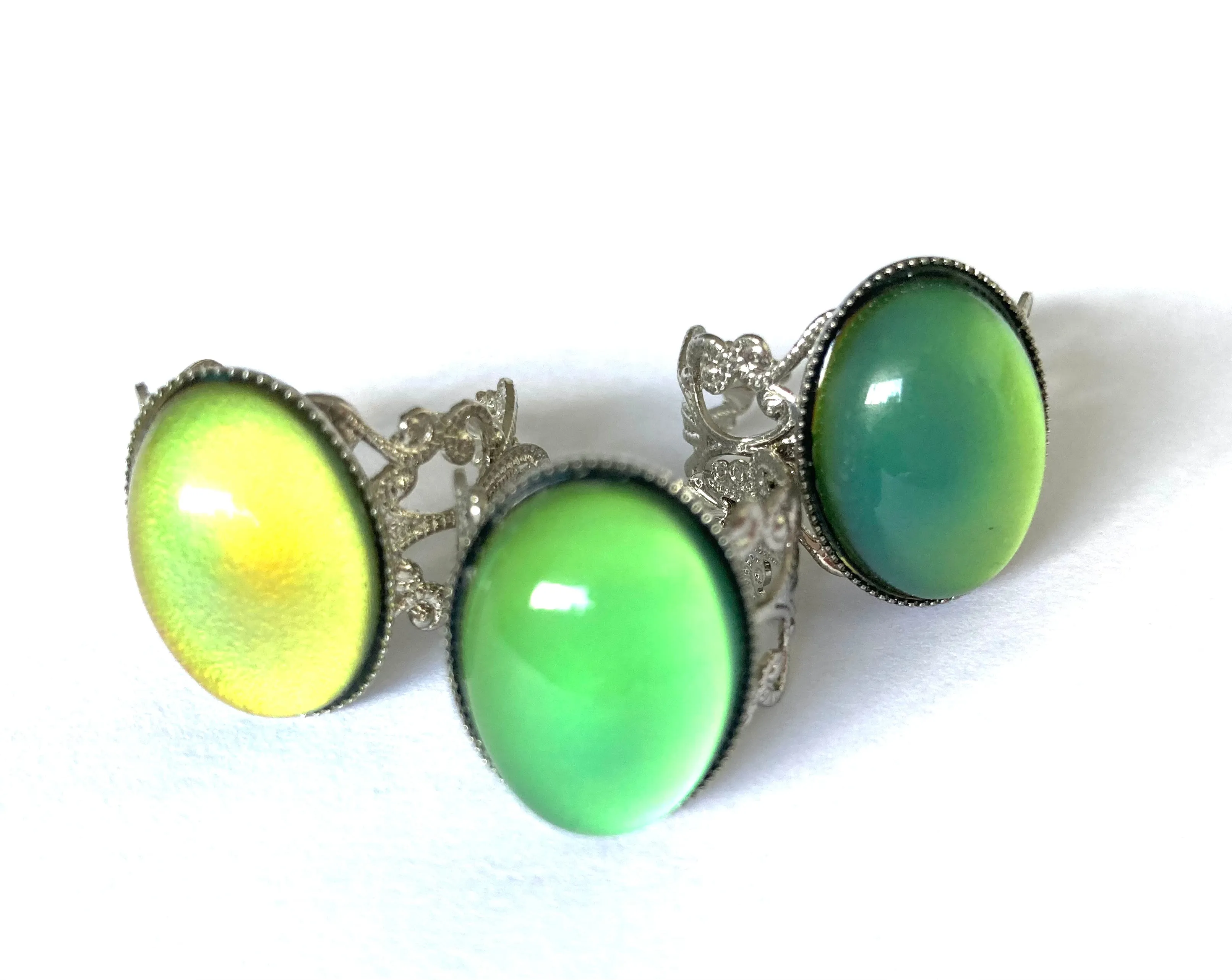 3 X Oval Brass Mood Ring Seconds Outlet