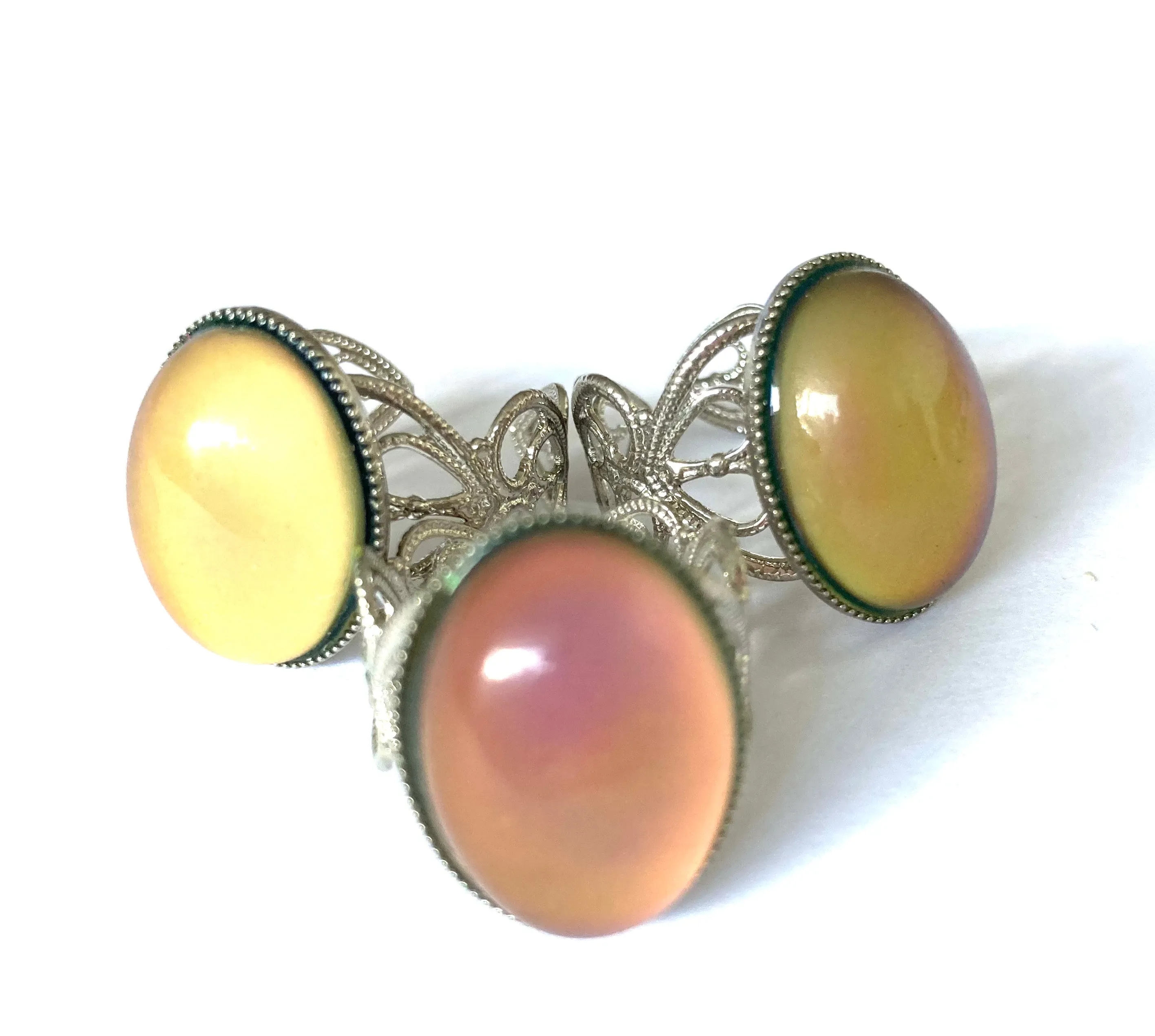 3 X Oval Brass Mood Ring Seconds Outlet