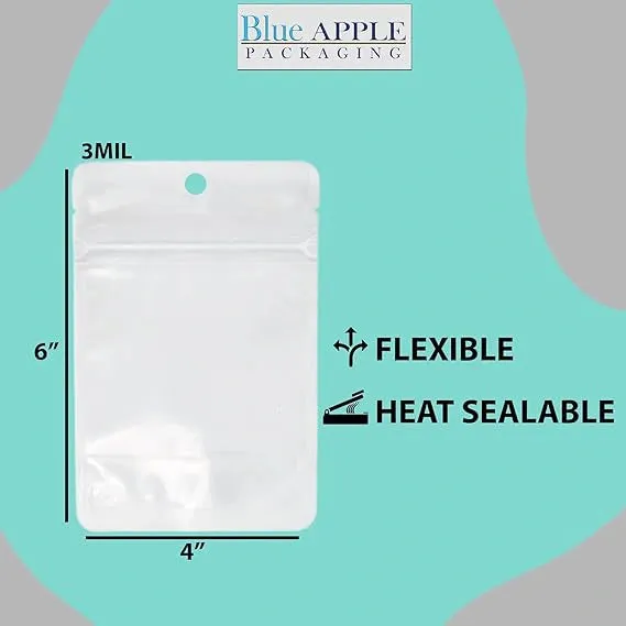 4X6   2 BG inches Clear Stand-Up Pouches with Hang Hole 2.7 mil