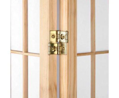 6 Panel Room Divider Privacy Screen Foldable Pine Wood Stand - Natural
