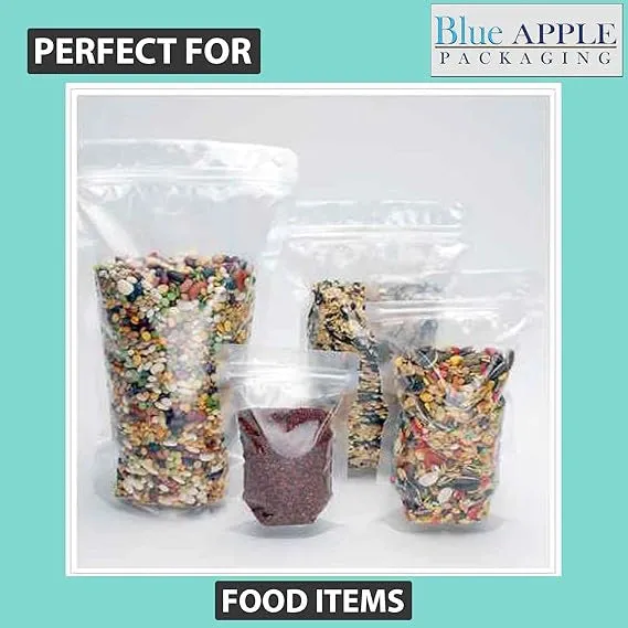 7X11   4 BG inches Clear Stand-Up Pouches with Hang Hole 2.7 mil