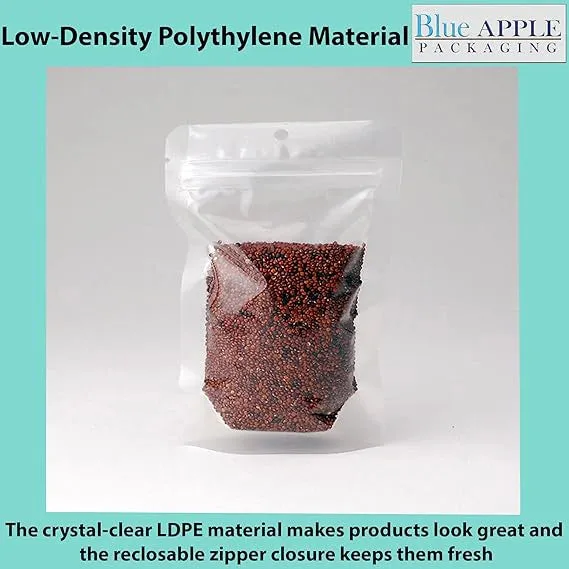7X11   4 BG inches Clear Stand-Up Pouches with Hang Hole 2.7 mil