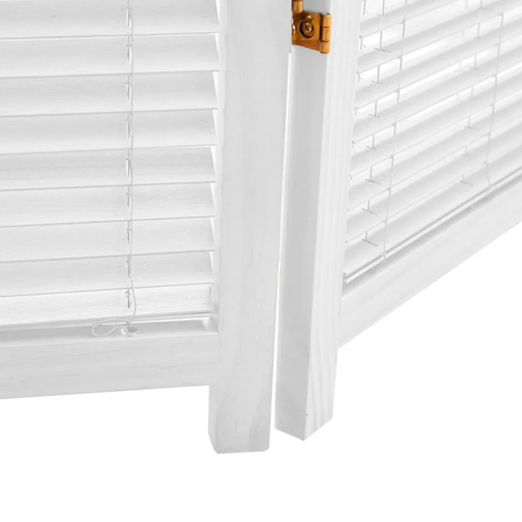 8 Panel Free Standing Foldable  Room Divider Privacy Screen White Frame
