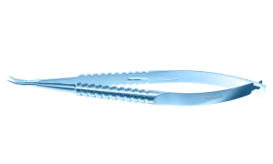 999R 8-050T Barraquer Needle Holder, 8.00 mm Extra Fine Jaws, Curved, with Lock, Long Size, Length 125 mm, Titanium