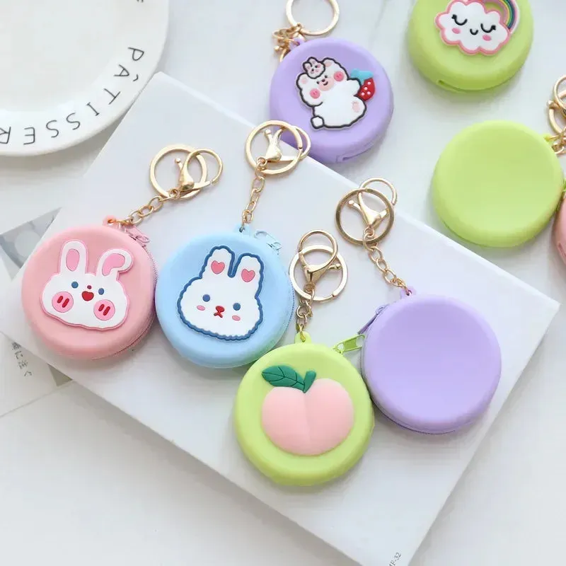 Adorable Animal Friends Silicone Coin Purse 🐾💖 - Cute Round Wallet for Kids & Adults! 🐻🎀