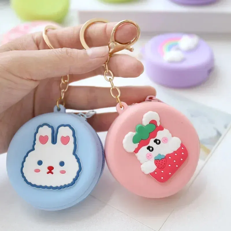 Adorable Animal Friends Silicone Coin Purse 🐾💖 - Cute Round Wallet for Kids & Adults! 🐻🎀